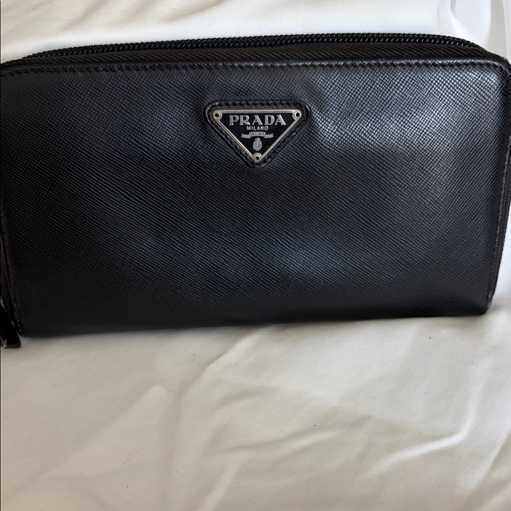 Prada Black Zippy Wallet